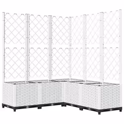 Jardinière avec treillis - Non spécifié - 120 x 120 x 136 cm - Polypropylène - Blanc - Carré