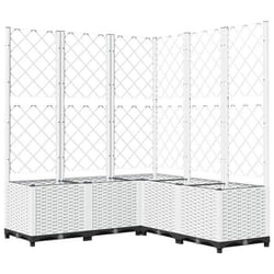 Jardinière avec treillis - Non spécifié - 120 x 120 x 136 cm - Polypropylène - Blanc - Carré