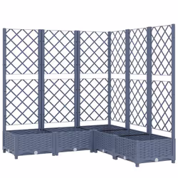 Jardinière - Non spécifié - 120 x 120 x 1215 cm - PP gris - Treillis intégré - Pour plantes grimpantes