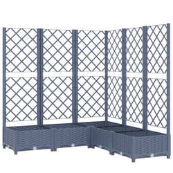 Jardinière - Non spécifié - 120 x 120 x 1215 cm - PP gris - Treillis intégré - Pour plantes grimpantes