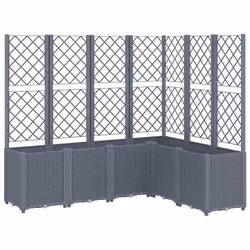 Jardinière - Non spécifié - 160 x 120 x 140 cm - Treillis intégré - Polypropylène - Gris