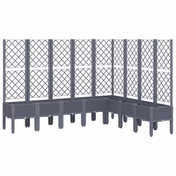 Jardinière - Non spécifié - 200 x 160 x 142 cm - Treillis intégré - Polypropylène - Gris