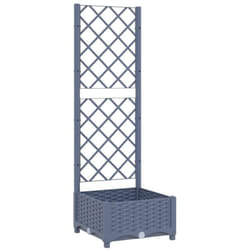 Helloshop26 - Jardinière bac lit surélevé plantes fleurs terrasse jardin avec treillis 40 x 40 x 121,5 cm pp gris