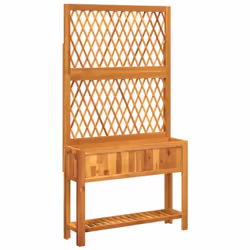 Cette jardinière en bois avec treillis est un excellent choix pour les plantes grimpantes dans votre jardin, sur votre patio ...