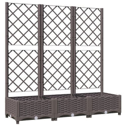 Jardinière - Non spécifié - 120 x 40 x 1215 cm - Treillis intégré - PP marron - Résistante aux intempéries