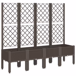 Jardinière - Non spécifié - 160 x 40 x 142 cm - Treillis intégré - Polypropylène - Marron