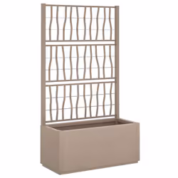 Jardinière avec treillis - PP - 80 x 36 x 140 cm - Marron clair - 80 L - Jardin terrasse