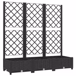 Jardinière - Non spécifié - 120 x 40 x 1215 cm - Treillis intégré - PP noir - Résistante aux intempéries