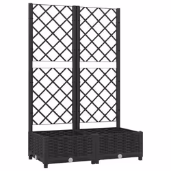 Jardinière - Non spécifié - 80 x 40 x 1215 cm - Treillis intégré - PP noir - Extérieur durable