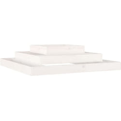 Helloshop26 - Jardinière bac lit surélevé plantes fleurs terrasse jardin 110 x 110 x 27 cm bois massif de pin blanc