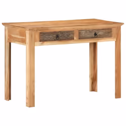 Bureau - Bois de récupération - 110 x 50 x 75 cm - 2 tiroirs - Vintage - Marron
