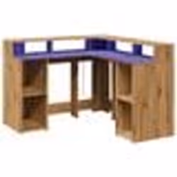 Bureau - Artisanal - Angle - Bois dingénierie - Éclairage LED - Rangement spacieux
