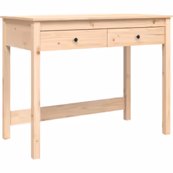 Apportez un air de charme élégant à votre espace de travail ou d'étude avec ce bureau en bois ! Bois de pin massif : le bois  ...
