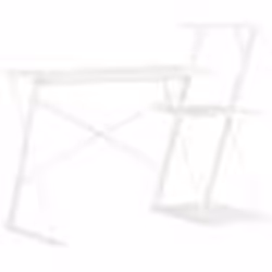 Bureau - Blanc - 116 x 50 x 93 cm - Avec étagère - Design contemporain - Meuble de bureau