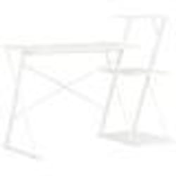 Bureau - Blanc - 116 x 50 x 93 cm - Avec étagère - Design contemporain - Meuble de bureau
