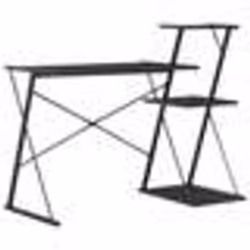 Bureau - Noir - 116 x 50 x 93 cm - Avec étagère - Design contemporain - Montage facile