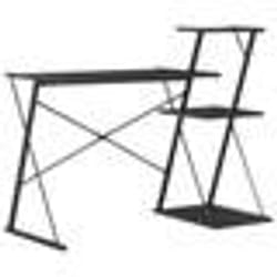 Bureau - Noir - 116 x 50 x 93 cm - Avec étagère - Design contemporain - Montage facile