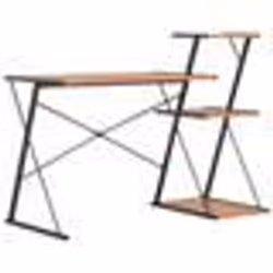Bureau - Noir - 116 x 50 x 93 cm - Avec étagère - Design contemporain - Meuble de bureau
