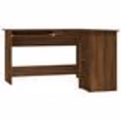 Bureau table poste de travail meuble d ordinateur informatique etude d angle chene 120 x 140 x 75 cm bois d ingenierie b