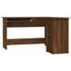 Bureau table poste de travail meuble d ordinateur informatique etude d angle chene 120 x 140 x 75 cm bois d ingenierie b