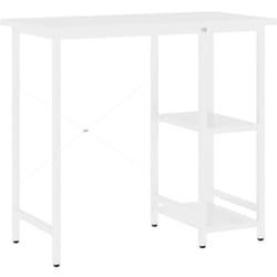Helloshop26 - Bureau table poste de travail meuble d'ordinateur informatique étude d'ordinateur 80 x 40 x 72 cm mdf et métal blanc