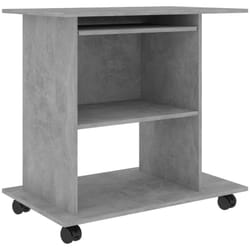 Bureau table poste de travail meuble d'ordinateur informatique étude d'ordinateur 80 x 50 x 75 cm bois d'ingénierie gris