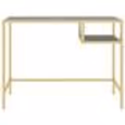 Bureau - Marque Inconnue - Modèle Inconnu - Verre Trempé - Marbre Noir et Doré - 100 x 36 x 74 cm