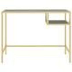 Bureau - Marque Inconnue - Modèle Inconnu - Verre Trempé - Marbre Noir et Doré - 100 x 36 x 74 cm