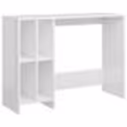 Bureau - Blanc - Bois dingénierie - 4 étagères - Design contemporain - 1025x35x75 cm