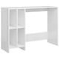 Bureau - Blanc - Bois dingénierie - 4 étagères - Design contemporain - 1025x35x75 cm