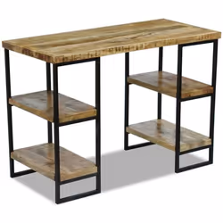 Bureau - Indus - Bois de manguier - 110 x 50 x 76 cm - Marron - 4 étagères