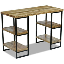 Bureau - Indus - Bois de manguier - 110 x 50 x 76 cm - Marron - 4 étagères
