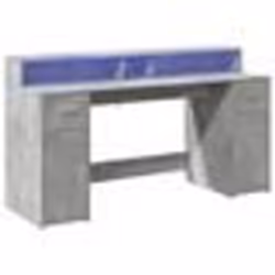Bureau table poste de travail meuble d ordinateur informatique etude et lumieres LED 160 x 55 x 91 cm bois d ingenierie