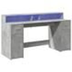Bureau table poste de travail meuble d ordinateur informatique etude et lumieres LED 160 x 55 x 91 cm bois d ingenierie