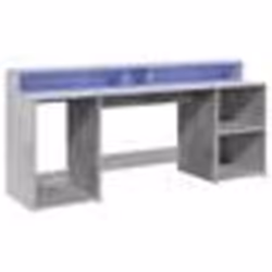 Bureau - Inconnu - 200x55x91cm - Bois dingénierie - Éclairage LED - Grand espace de rangement