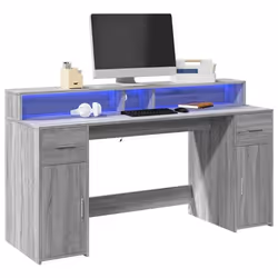 Bureau - Ingénierie - Sonoma - 160x55x91 cm - LED RGB - Rangement spacieux