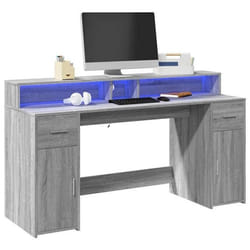Bureau - Ingénierie - Sonoma - 160x55x91 cm - LED RGB - Rangement spacieux