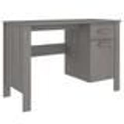 Bureau - HAMAR - 113 x 50 x 75 cm - Bois massif de pin - 1 tiroir - Gris clair