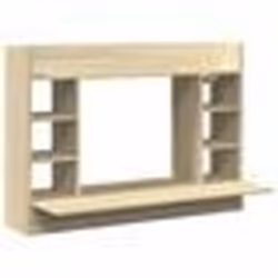 Bureau mural - Ingénier - Chêne Sonoma - 105 x 48 x 75 cm - Bois dingénierie - 6 compartiments