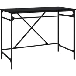 Helloshop26 - Bureau table poste de travail meuble d'ordinateur informatique étude 100 x 50 x 75 cm bois d'ingénierie et fer noir
