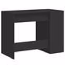 Bureau - Noir - 102 x 50 x 75 cm - Bois dingénierie - Espace de rangement - Montage facile