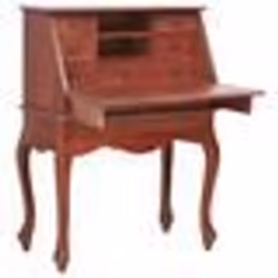 Bureau secrétaire - BR - Acajou massif - Vintage - 9 tiroirs - 78x42x103 cm