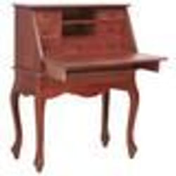 Bureau secrétaire - BR - Acajou massif - Vintage - 9 tiroirs - 78x42x103 cm