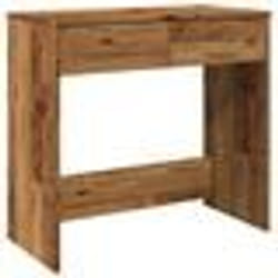 Bureau - Vieux Bois - 80x40x75 cm - 2 Tiroirs - Bois dIngénierie - Design Compact