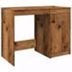 Bureau - Vieux Bois - 100 x 50 x 76 cm - Bois dingénierie - Design contemporain - Rangement intégré