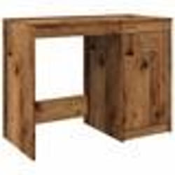 Bureau - Vieux Bois - 100 x 50 x 76 cm - Bois dingénierie - Design contemporain - Rangement intégré