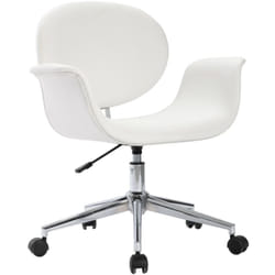 Chaise fauteuil siège pivotante de bureau informatique étude similicuir blanc