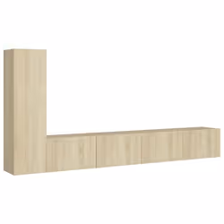 Ensemble de meubles - Chêne Sonoma - 3 pièces - Meuble TV suspendu - Rangement pratique - Design contemporain