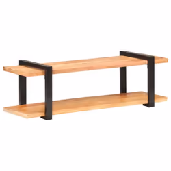 Meuble TV - Acacia - 130x40x40 cm - Style industriel - Multicolore - Pieds en fer noir