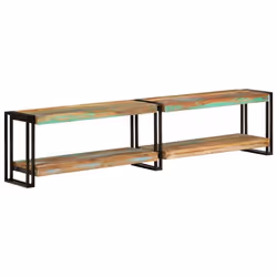 Meuble TV - Multicolore - Bois de récupération - 180 x 30 x 40 cm - Design contemporain - À monter soi-même
